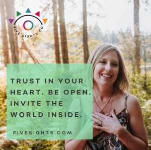 Image of Lindsay hand on heart trust in your heart be open